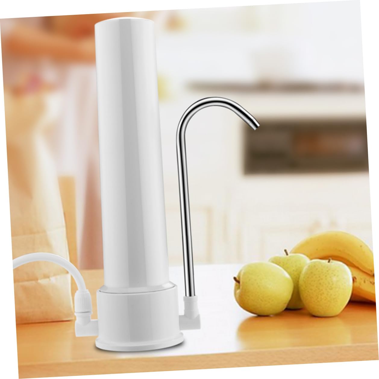 Filtro de Agua Fácil de Instalar para Grifo de Cocina Blanco Adaptadores Purificador Doméstico Sistema Duradero de Plástico y Cerámica para Agua Potable
