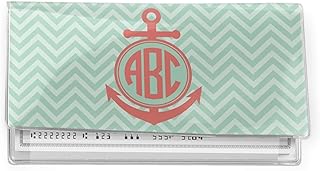 RNK Shops Chevron & Anchor Vinyl Checkbook Cover (Personalized)