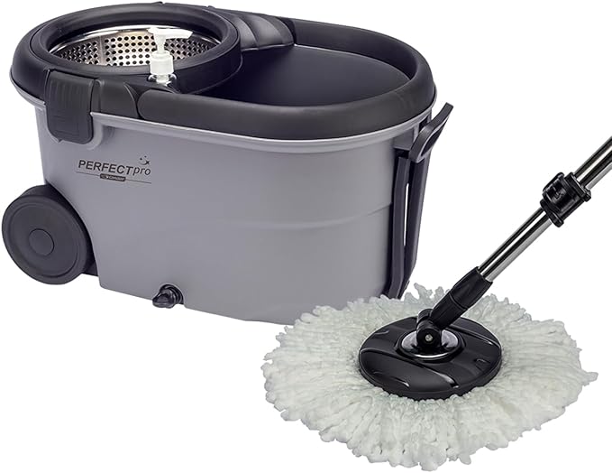 Mop Giratório Perfect Pro Move Aço Inox 1,60m Cinza