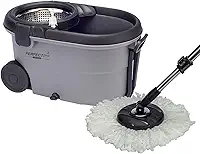 Perfect Pro, Mop Giratório, Move, Mop com Angulação de Aço Inox, Para Qualquer Tipo de Piso, Centrífuga 360 com Cesto em Inox, Não Risca, Nem Solta Fiapos, Cinza