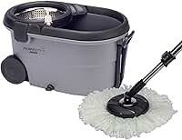 Perfect Pro, Mop Giratório, Move, Mop com Angulação de Aço Inox, Para Qualquer Tipo de Piso, Centrífuga 360 com Cesto em Inox, Não Risca, Nem Solta Fiapos, Cinza