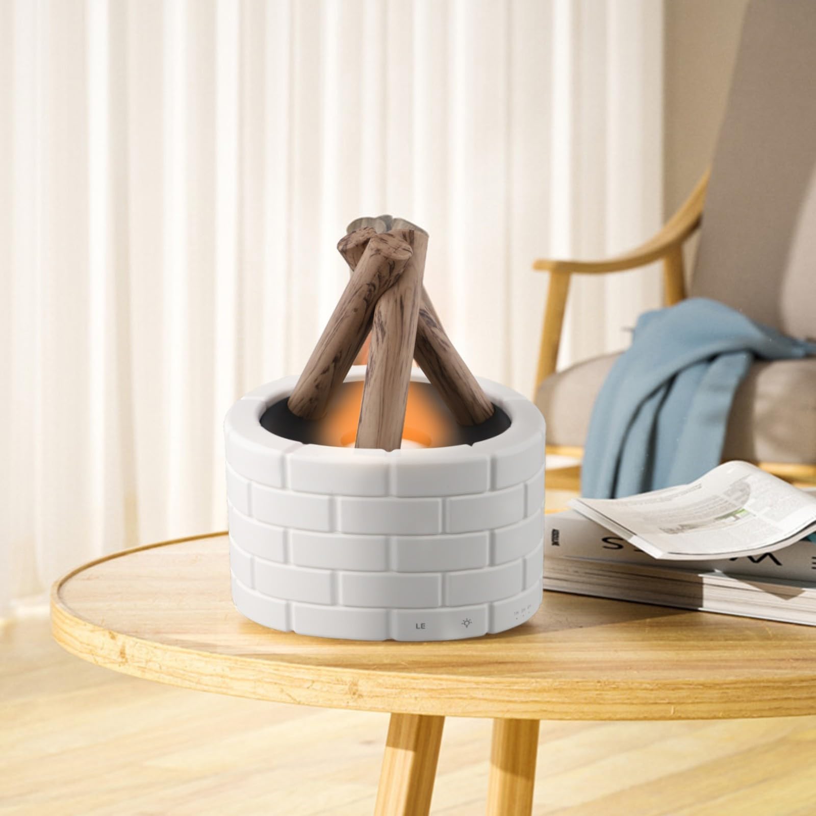Umidificatore Fiamma per campeggio 250ml Diffusore Aromi con Luce LED per Oli Essenziali Purifiante per casa Ufficio