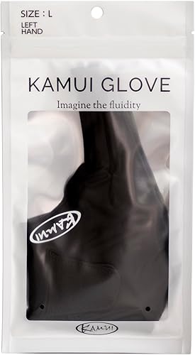 Miniatura 4 de Kamui - Guante de billar negro para mano izquierda o derecha, tela de secado rápido, palma antideslizante, dedos abiertos, puño corto