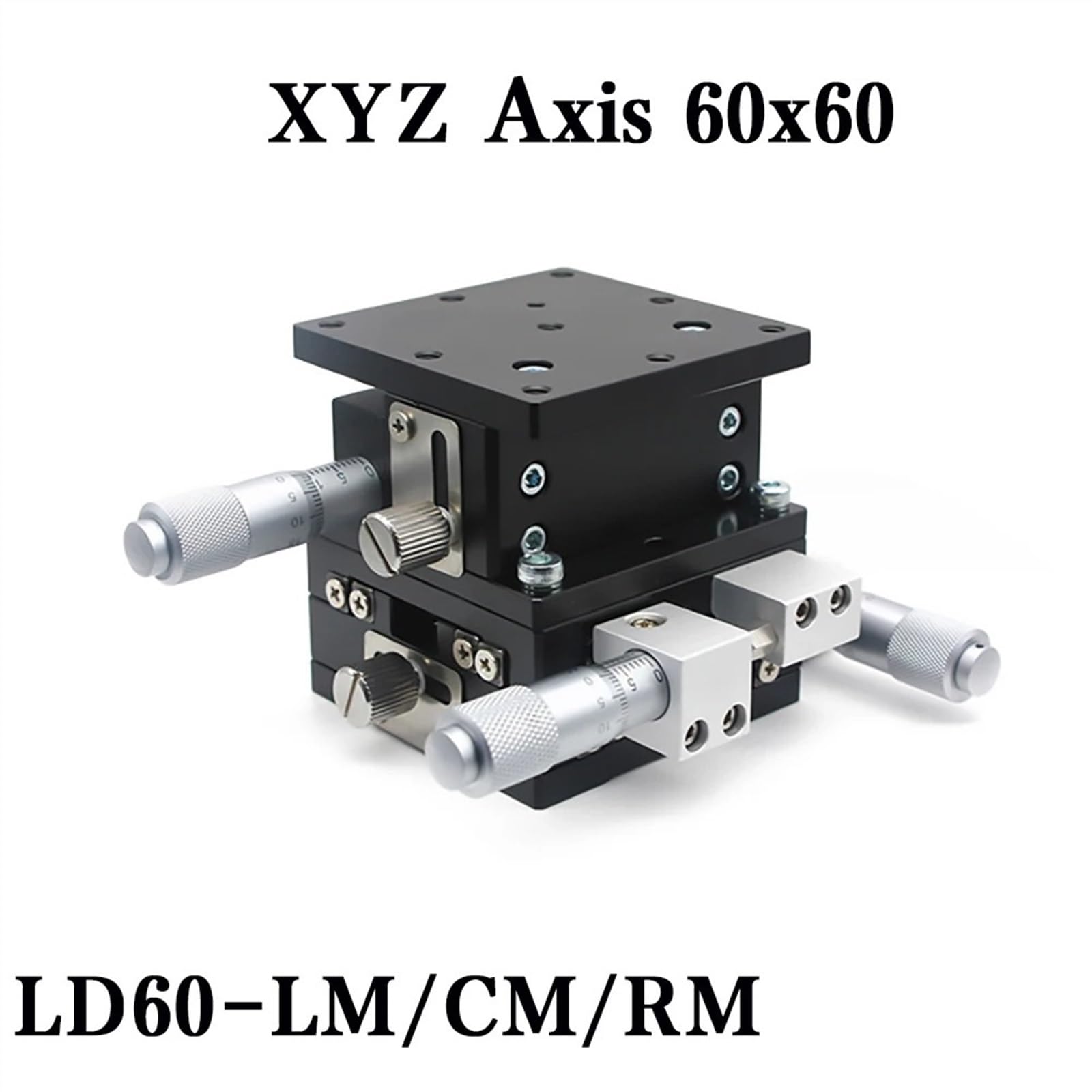 Guide Lineari ASSE XYZ 60x60mm LD60-LM LD60-CM LD60-RM Tavola Di Scorrimento For Regolazione Fine Piattaforma Di Spostamento Manuale Tavola Di Scorrimento A Fase Lineare Croce Rolle (Size : LD60-CM - 10