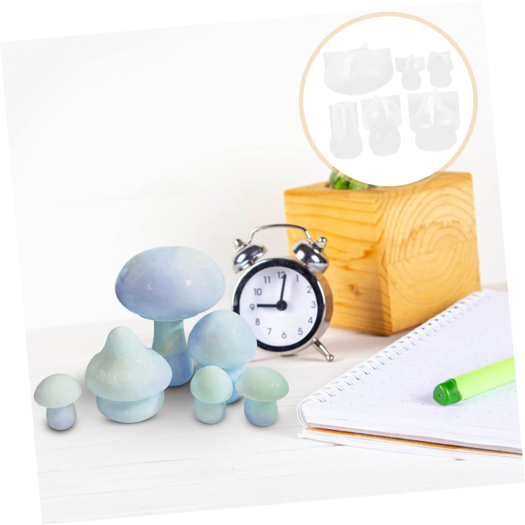 6 Pezzi Stampi in Silicone per Creazioni Artigianali Forma Fungo Mold per Decorazioni DIY Resistenti e Facili da Sformare per da Tavolo e Casa