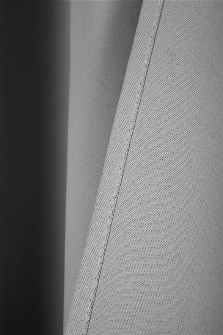 100% Blackout Grommet Panel Insulated Thermal Unlined Window Treatment Curtain Drape 35" Wide x 63" Long (2, K68 Silver Gray)