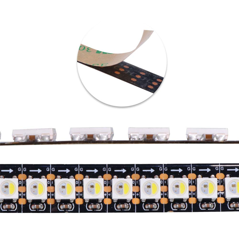 ws2812 rgbw sk6812 5 V 5 m 144 LED ip30 tira LED, tira LED inteligente direccionable individualmente, PCB negro