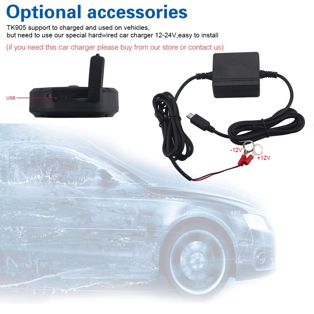 TKSTAR GPS Tracker, Tracker GPS per veicoli in tempo reale impermeabile portatile dispositivo di tracciamento magnetico per 90 giorni di standby, sistema di monitoraggio e monitoraggio libero TK905
