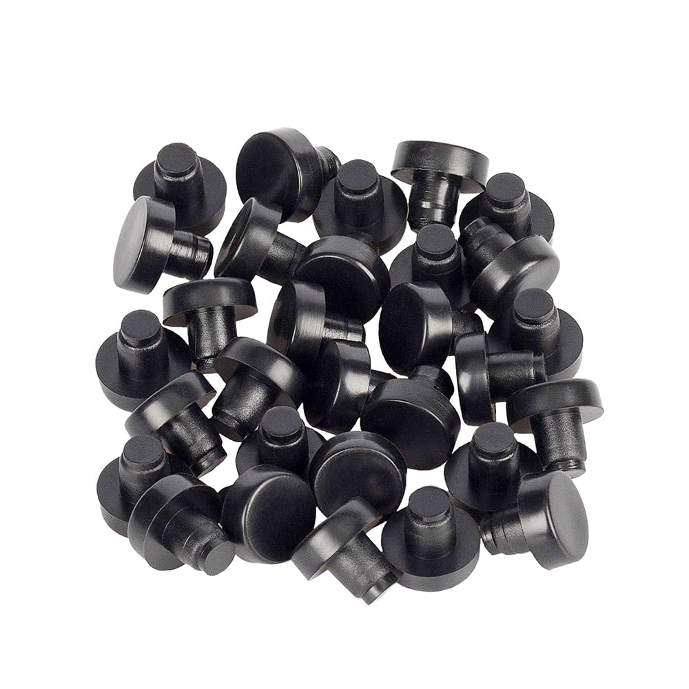 ZYAMY 30PCS Glass Table Leg Bumper Cushions 1/4 inch Hole Rubber Grip Non Slip Patio Table Pads Suitable for Patio Coffee Tables Desks Bookcases Sofas Tables and Chairs Display Stands Black