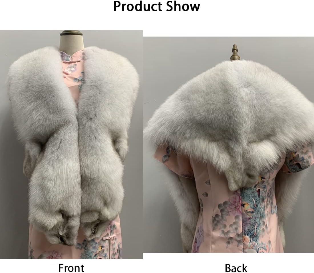 DAISHA Unisex Winter Long Scarf Neck Warmer Shawl,Cold Weather Thick Warm Fox Fur Scarves,Noble Christmas New Year Gift.