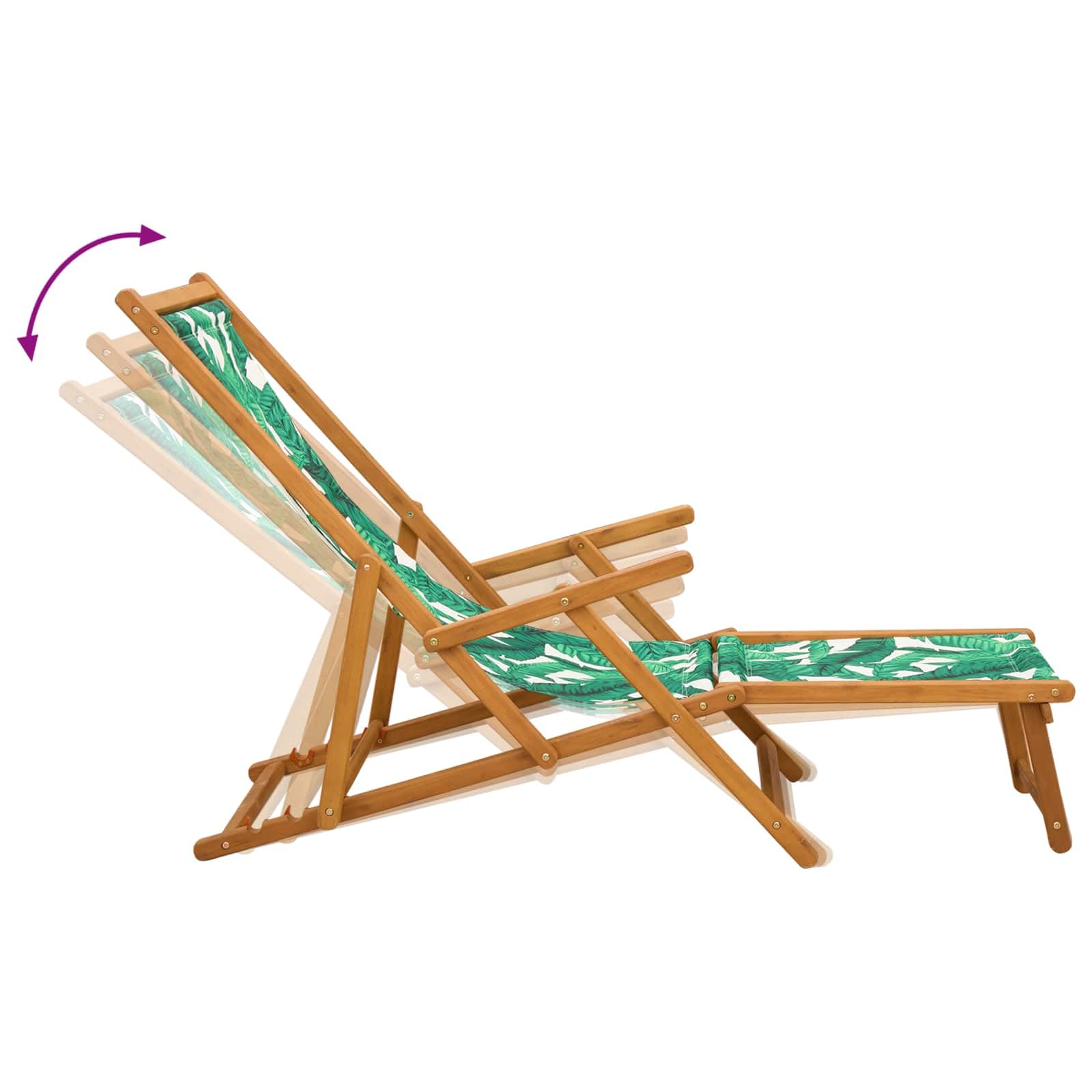 Sdraio pieghevole a 3 posizioni, in legno massiccio di eucalipto, con poggiapiedi, sdraio da giardino per balcone, terrazza, piscina, sedia a sdraio regolabile per relax all'aperto