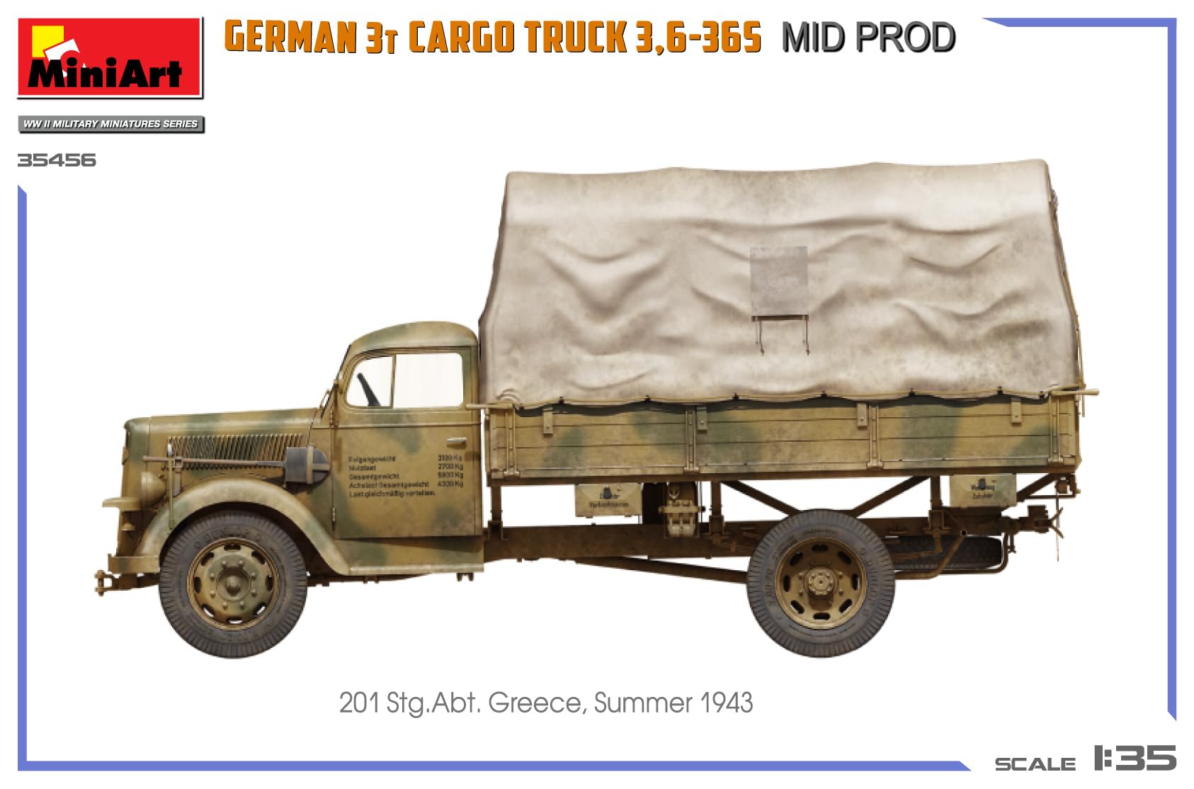 MiniArt 35456 1:35 Dt. 3t Cargo Truck 3,6-36S avec .Pro. - Réplique fidèle à l'original, modélisme, kit de construction en plastique, bricolage, loisirs, collage, kit de modélisme, assemblage