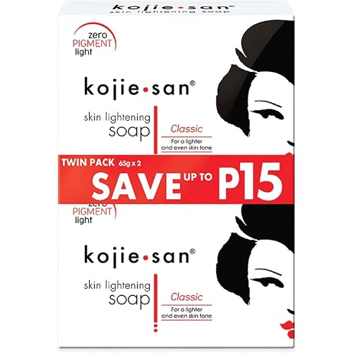 Kojie San Skin and Body Brightening Soap - Original Kojic Acid, Dark Spot Remover Bar Soap with Glycerin & Tea Tree Oil - 65g x 2 Bars