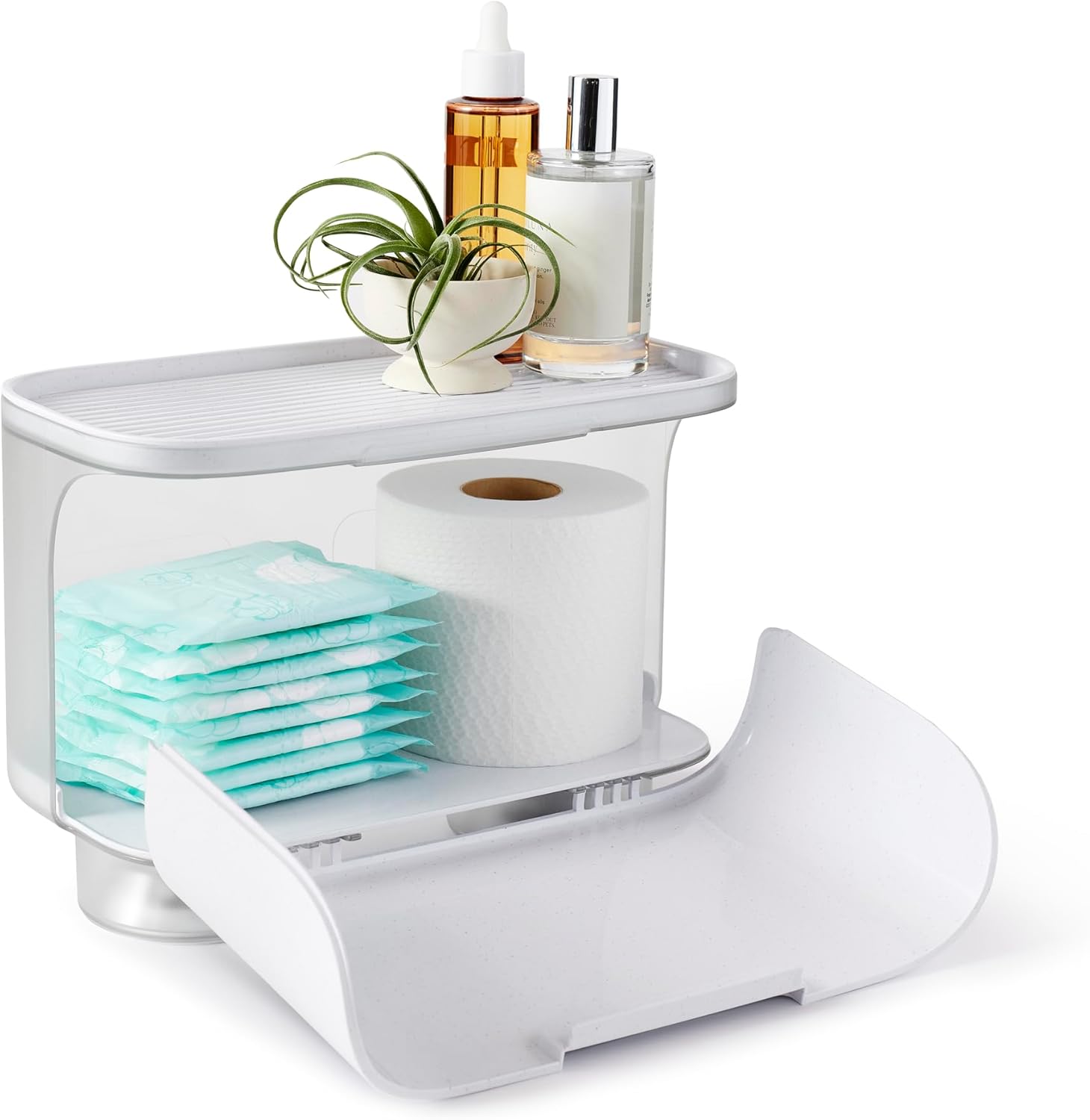 YouCopia Hideaway Toilet Cabinet - Over the Toilet Storage Organizer for TP Rolls, Wipes & Bathroom Essentials