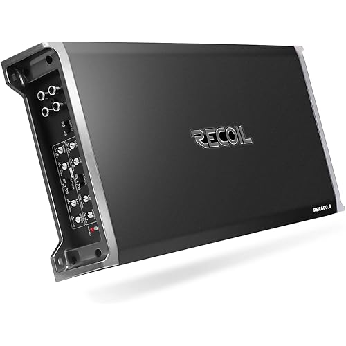 Recoil REA600.4 1040 Watts Full-Range Class A/B 4-Channel Car Audio Amplifier, 2-3 Ohm Stable, Mosfet Power Supply, Bridgeable