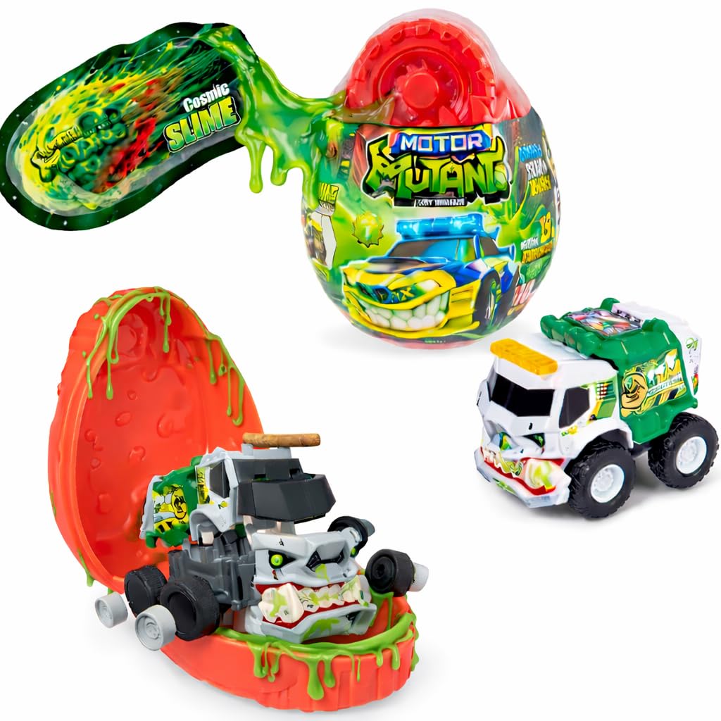 Dickie Toys Motori Mutants - Surprise - 1 Collector Car to Assemble (8.5cm) with 20g Slime and Collection Sheet - 1 Rare Car Possible - Multi Coloured
