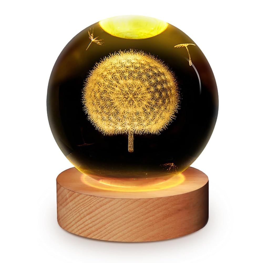 Lampe de table LED boule gravée 3D pour chasser l'obscurité de chambre