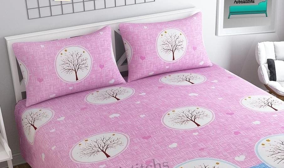 WAHO Home Decor Soft Cotton King Size Double Bed BEDSHEET