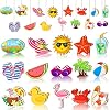 30 Pcs Summer Wood Hanging Ornaments Beach Wooden Slices Coconut Pendant Tags Hanging Decoration with String Summer Tree Ornament for Luau Party Supplies Hawaiian Party Decorations 15 Styles