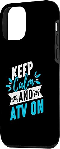 Miniatura 2 de Carcasa para iPhone 12 mini con texto en inglés "Keep Calm And ATV On Offroad Lover Motocross Quad Case