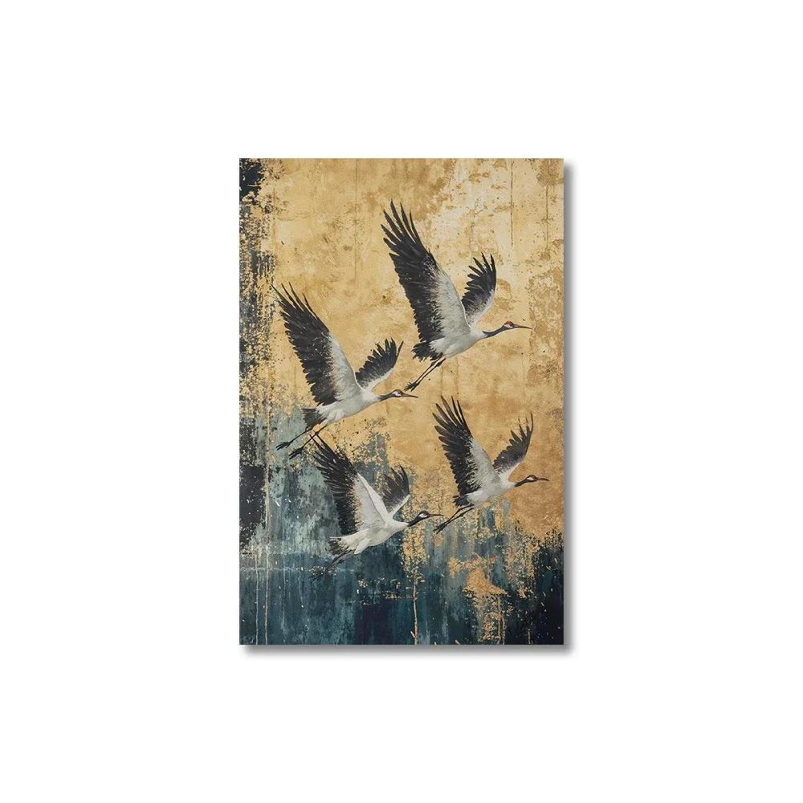 Baibexing Abstract Flying Birds Canvas Painting Posters Prints Wall Art Picture Home Decor A5 30X40Cm Unframed