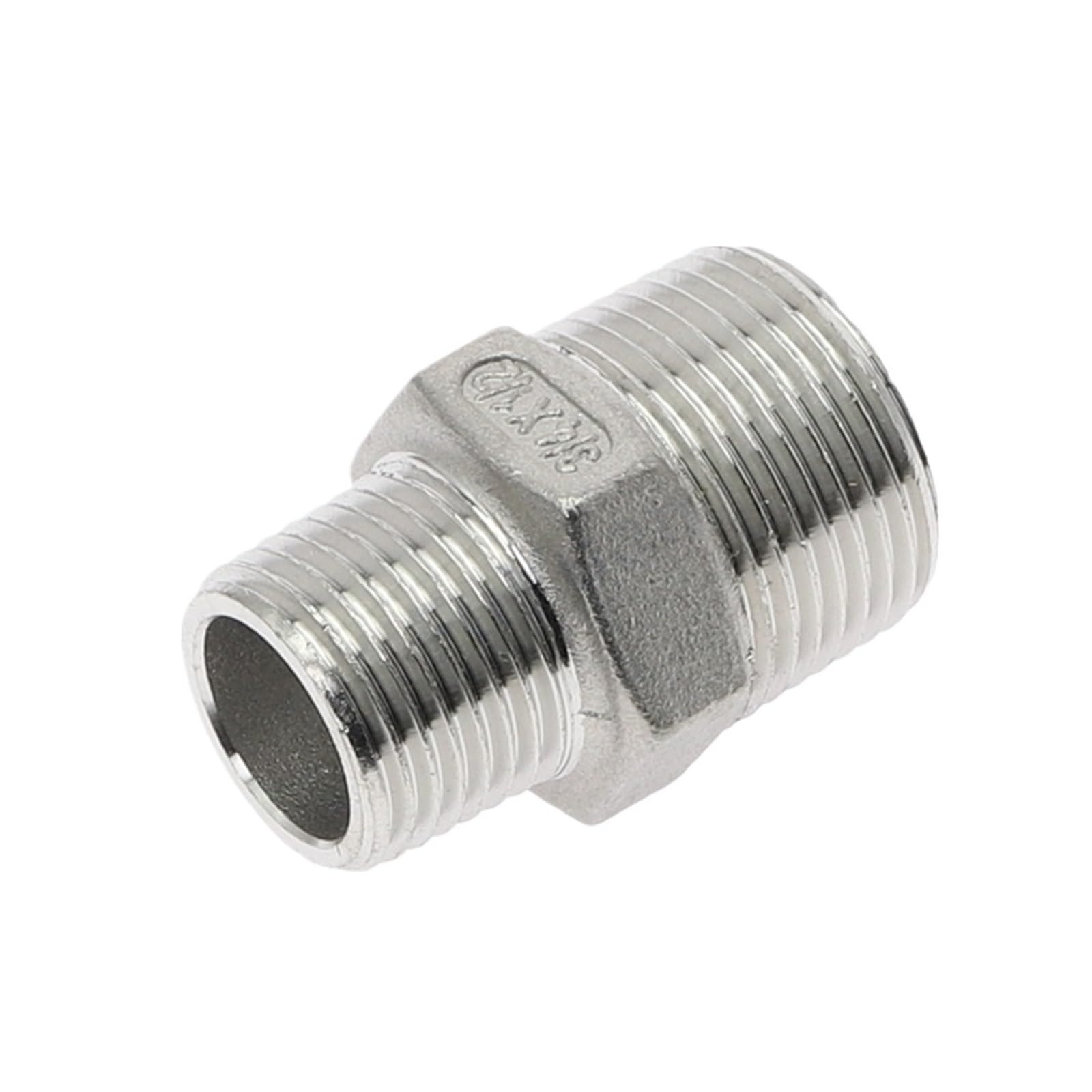 Hex Nipple Union SS304 Stainless Steel Pipe Fitting Connector Coupler Water Oil 1/8" 3/8" 1/2" 1" 1-1/2" Male to Male Thread(DN8)