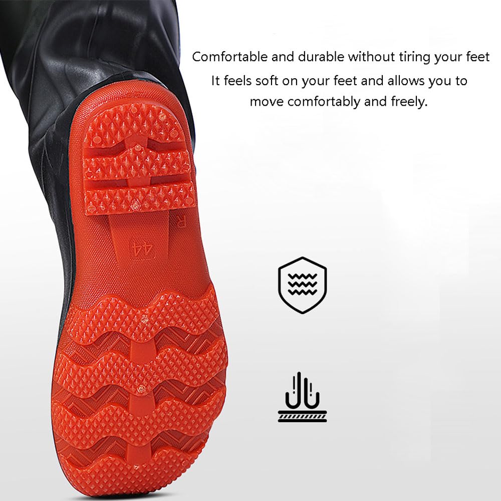 Vadeadores de Pecho de Caza de Pesca,Pantalones de Vadeo para la Cintura,Transpirables de Pesca,Vadeadores de Pesca con Mosca,Transpirables,Impermeables,para Adulto Adolescente(75s)