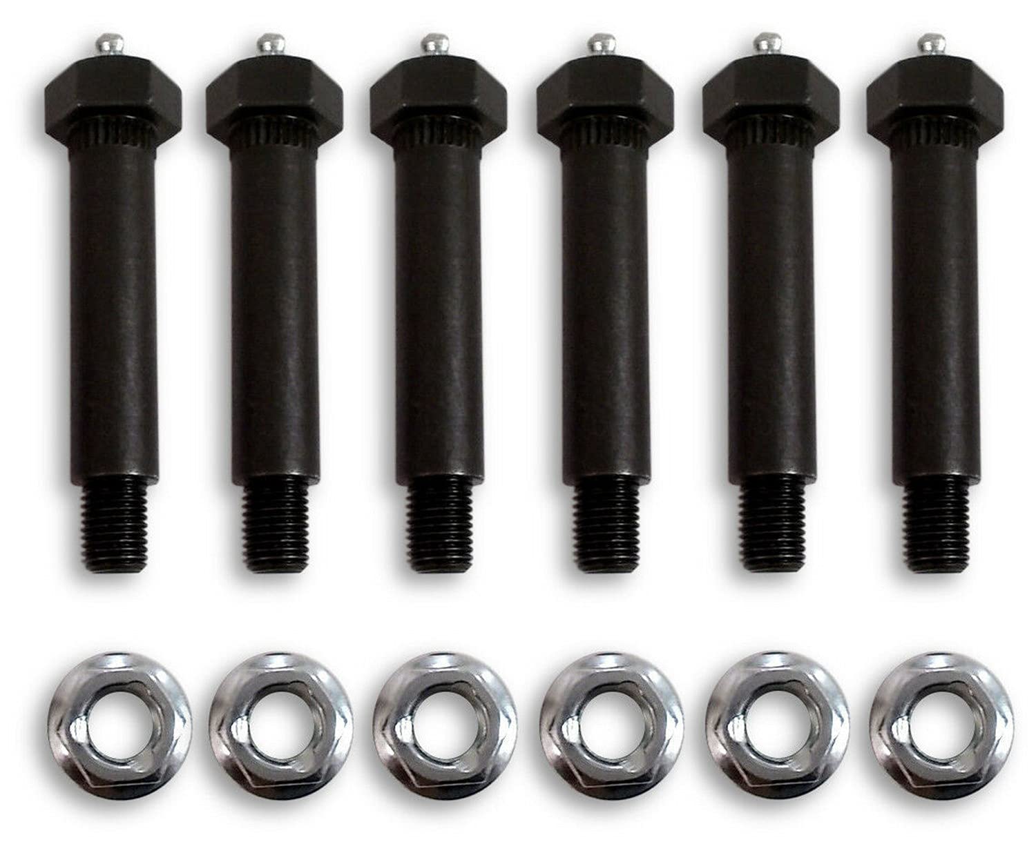 NOOTO 6 KIT FA-7-187+ FA-6-92Z Trailer Axle Spring Shackle Grease Type Eye Wet Bolt 9/16 x3 Compatible with Most Trailer axles from 2000#, 3500#, 5200#, 6000# and 7000# Axles