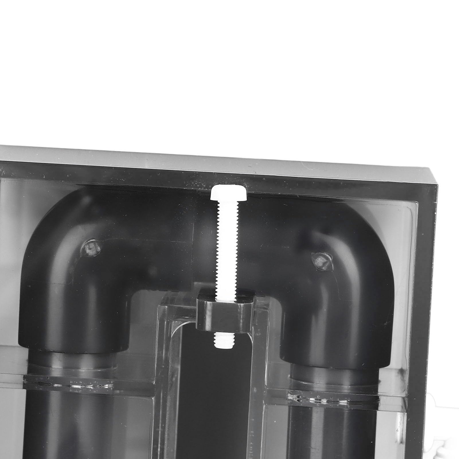 Cryfokt Caja de Acrílico para Desbordamiento de Pecera, Caja de Conexión Sencilla Montada en la Pared para un Ambiente de Agua Saludable Material: Acrílico (Black)
