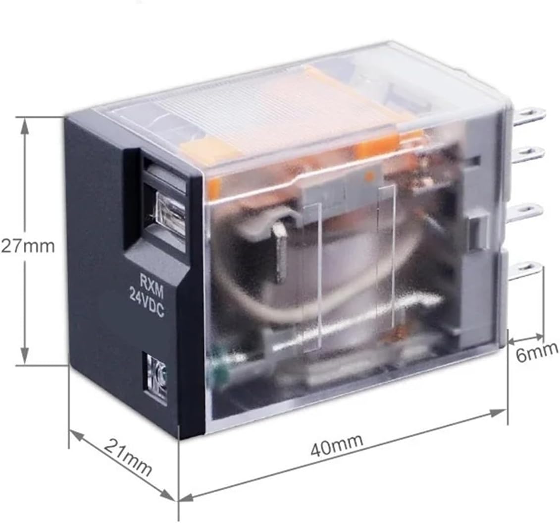 ElectricalMiniature Plug-in Relay with LED RXM2A 2CO 12A 12 VDC-110 VDC 24 VAC-230 VAC Solenoid(RXM2AB2FD 110DC)