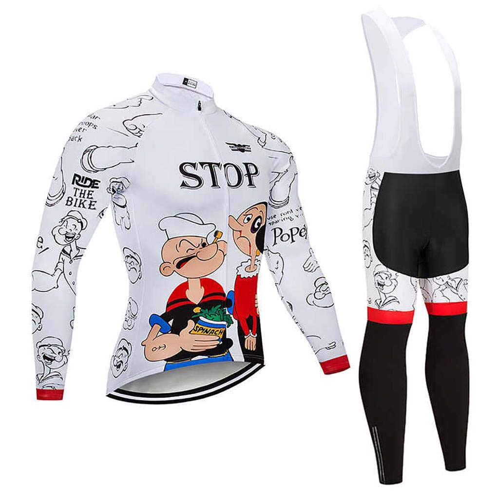 Moxilyn Maillot De Cyclisme,Tenue Cyclisme Homme Hiver,Manches Longues+Pantalon Vêtements De Fitness,Coussin 9D Gel,Costume De Cyclisme,Coupe-Vent Et Chaud