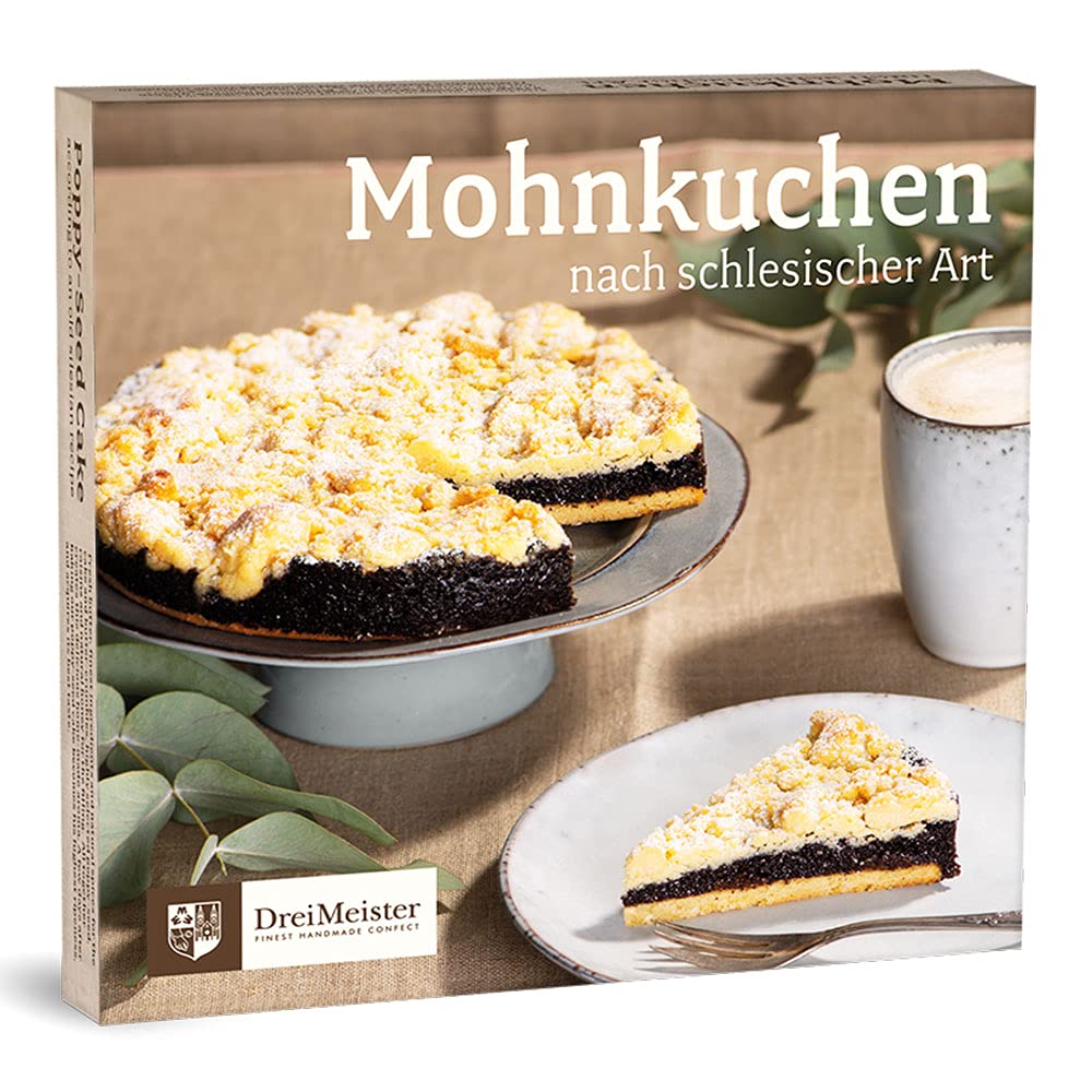 DreiMeister Mohnkuchen nach schlesischer Art I Kuchen nach original Familienrezept I saftig & dicke Butterstreusel I frische Zutaten & naturreine Gewürze I schlesische Spezialitäten I 800g