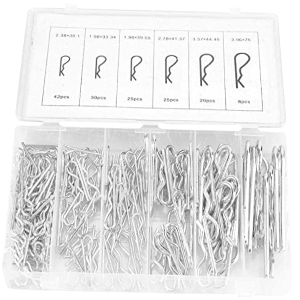 150 Pcs Cotter Pin Assortment Kit High Strength Carbon Steel RType