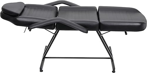 Miniatura 4 de Beauty Spa Bed Tattoo Bed Facial Massage Bed for Salon Spa with Hydraulic Stool (Black)