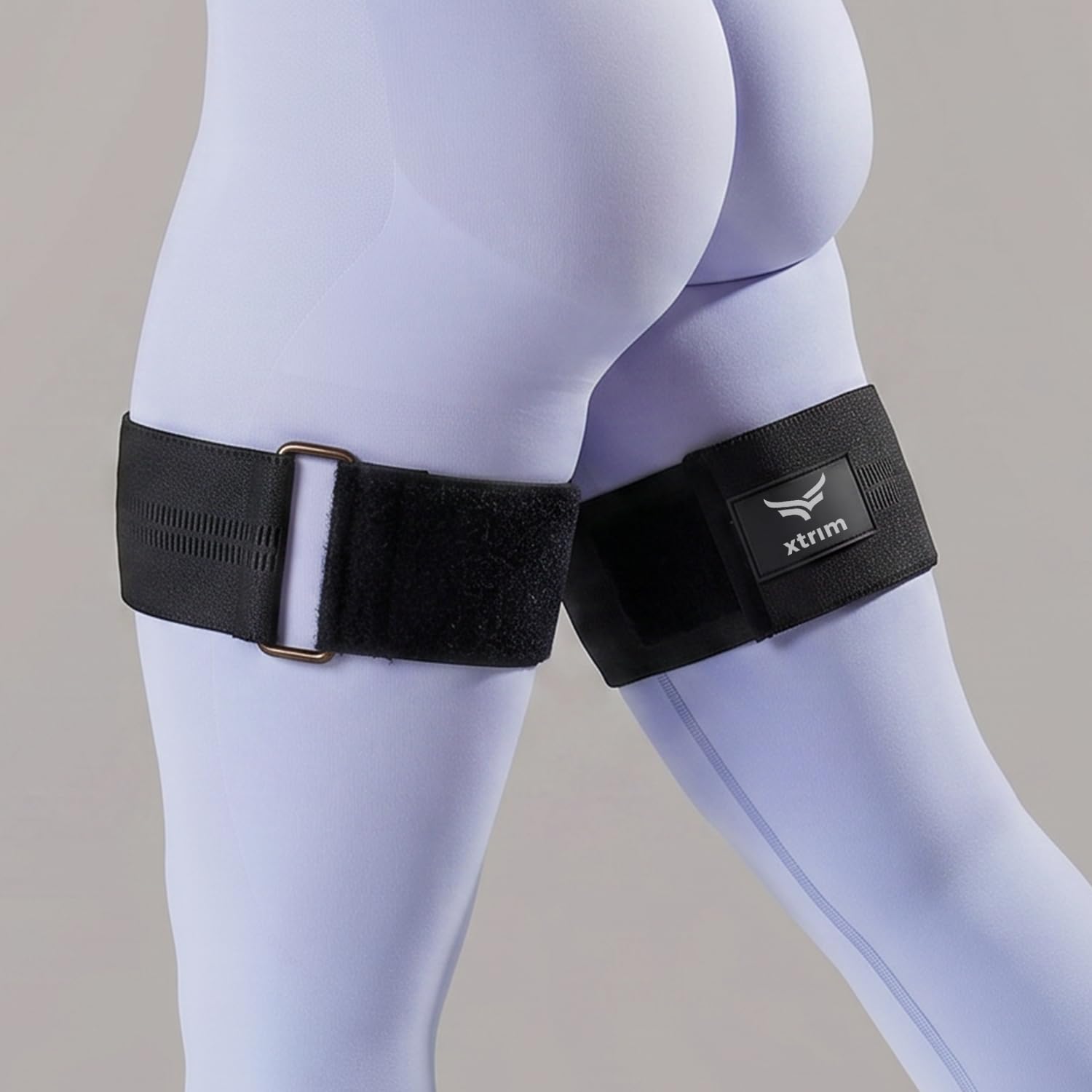 XTRIM Elastic BFR (Blood Flow Restriction) Leg Band for Gym Workout or Glutes Without Lifting Heavy Weights (Red)-image-43