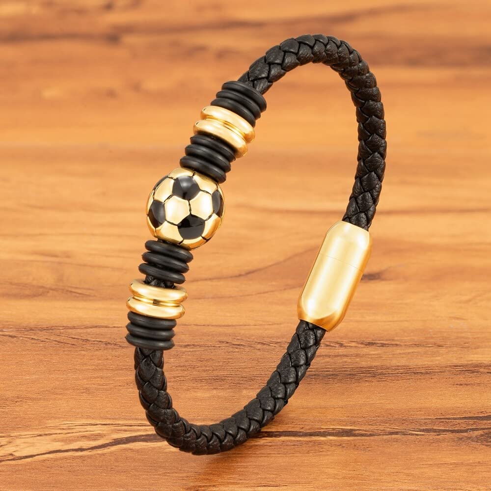 Bracelets For Men Soccer Bracelet, Soccer Jewelry, Adjustable