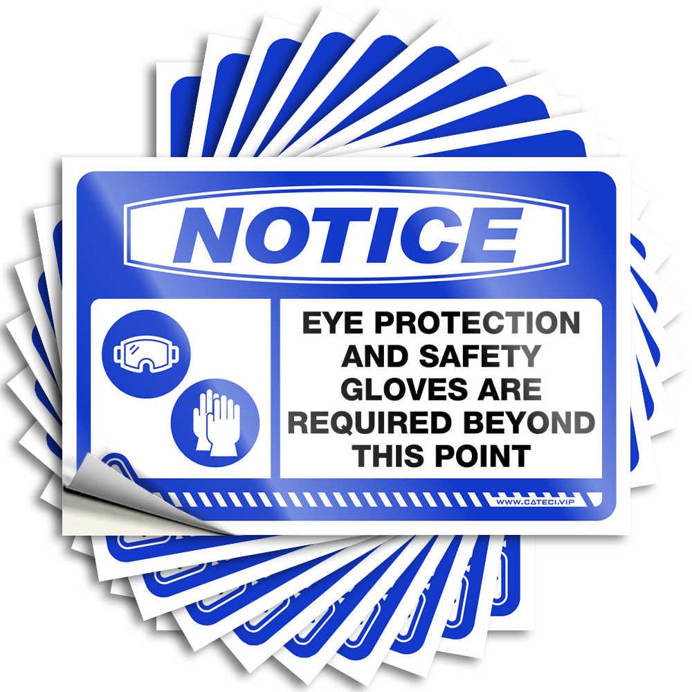 Tattoo Aesthetic Vinyl Decals, Waterproof Waterproof Case Stickers for Water Bottle | Notice Eye Protection and Safety Gloves Perfect for Alcohol Laptop Decor(6X9CM)