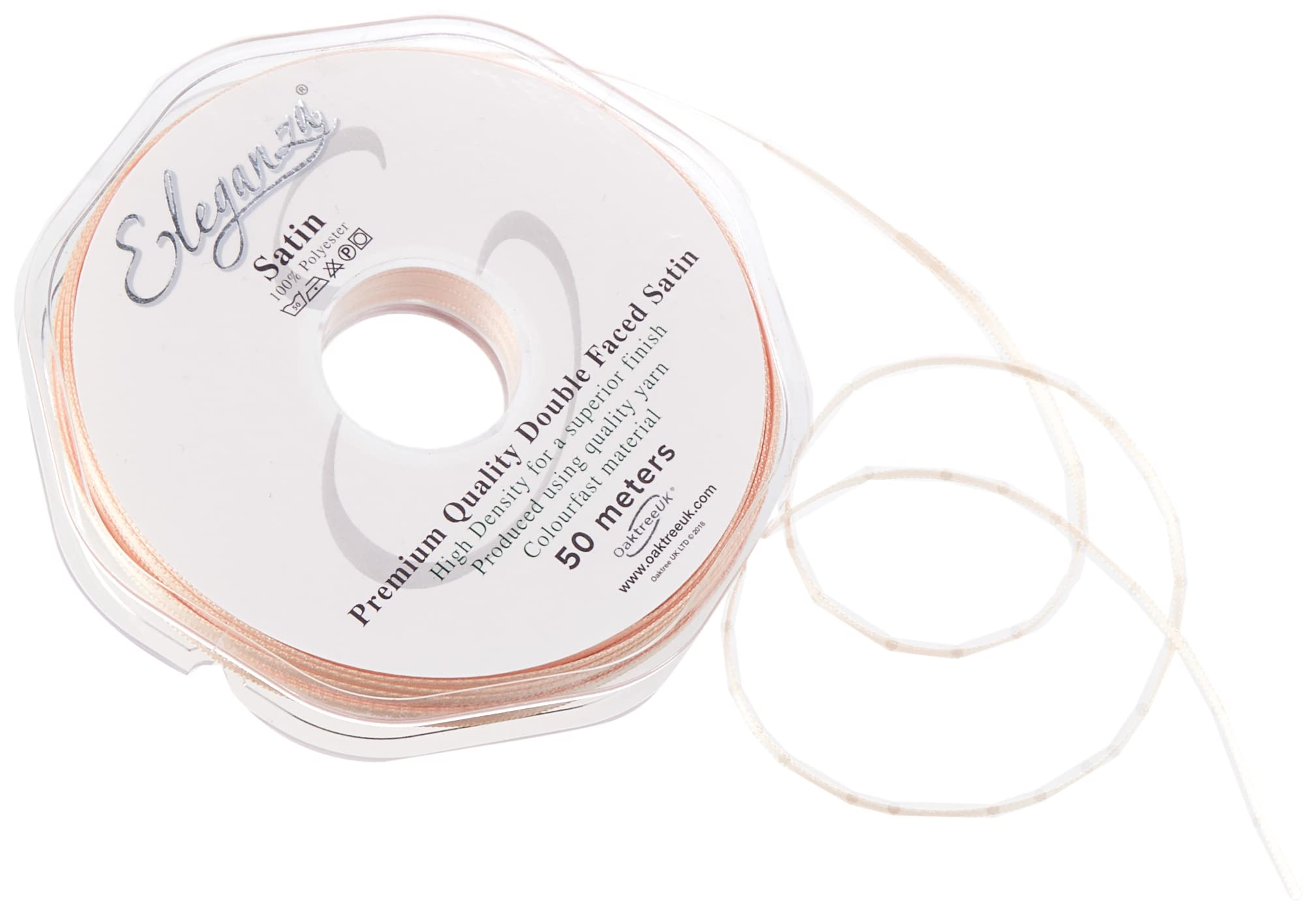 Eleganza Double Faced Satin 3mm x 50m Champagne Gold No.64, 3 mm x 5 0m