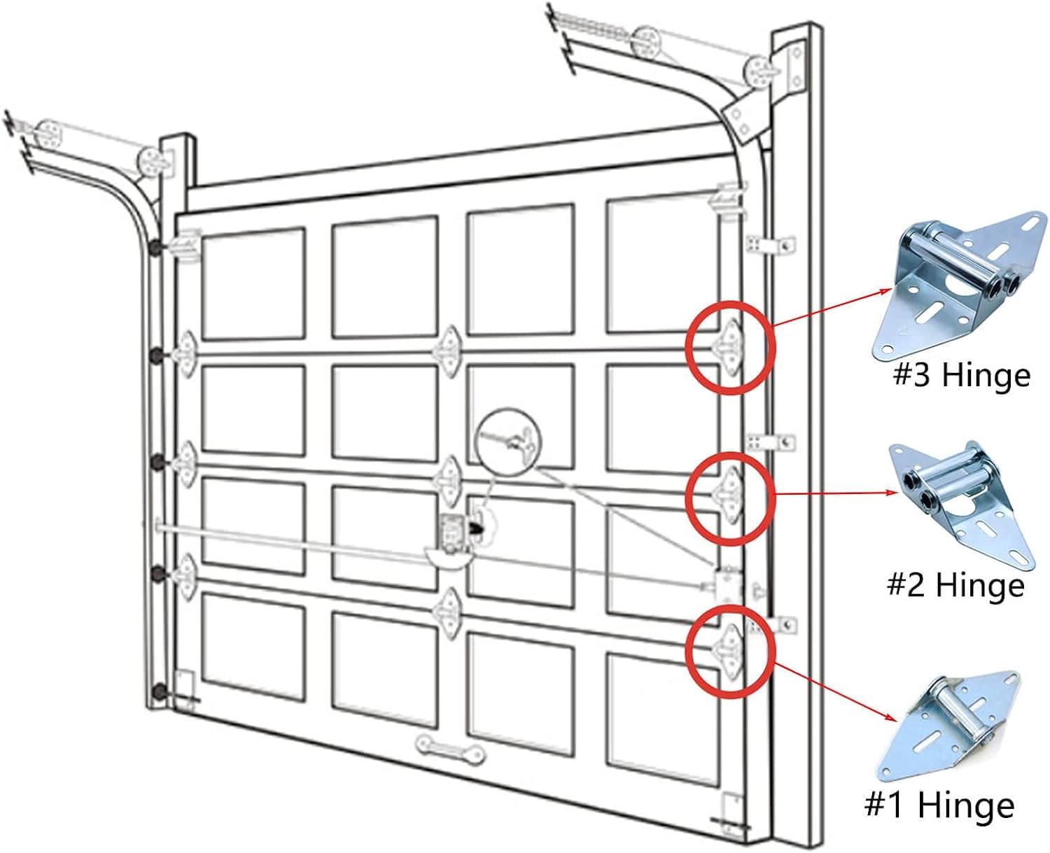 Linwnil Juego de bisagras de rodillos para puerta de garaje, soporte de tornillo, cuerda de alambre, piezas de repuesto de nailon azul, ruedas silenciosas de alta carga 6200RS para puertas de 40.6 x