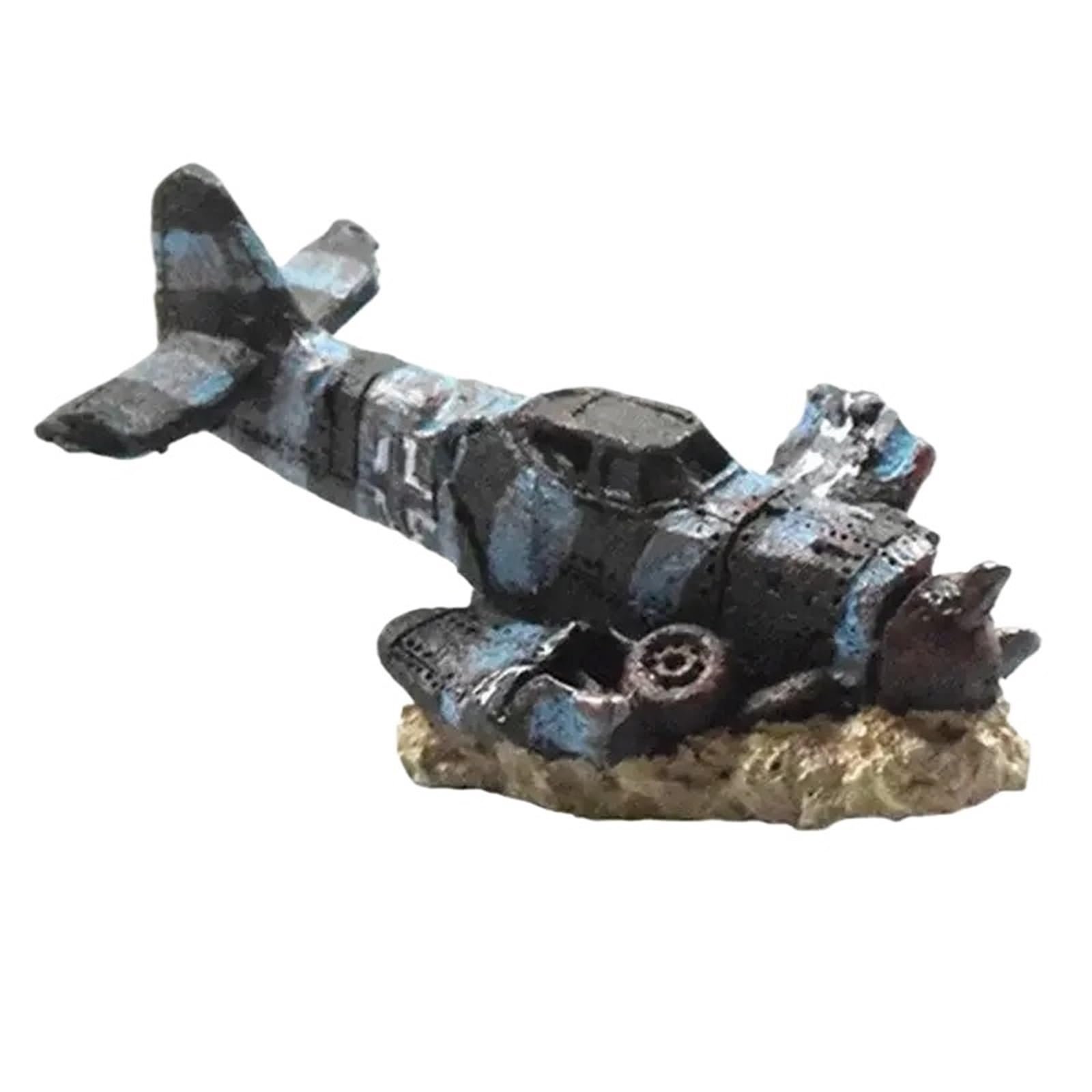 AYWTIUN aquarium ornaments Aquarium Accessoires Small Aircraft In Ship Wreck Decor Landscape Decoration Boat Fish Tank Ornament Background
