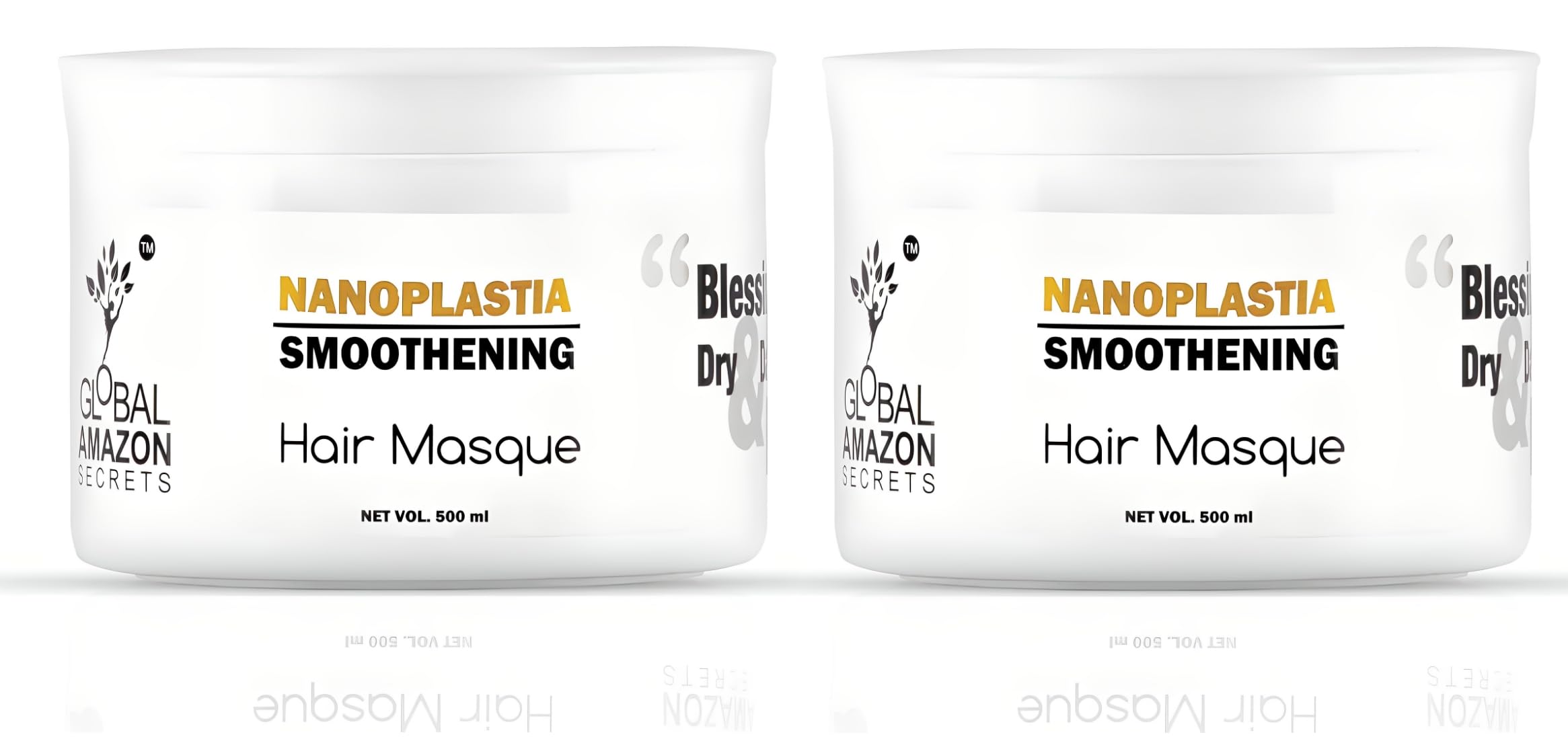 nanoplastia smoothening hair mask - pack of 2 (500ml each | sulphate, paraben and salt Free-image-47