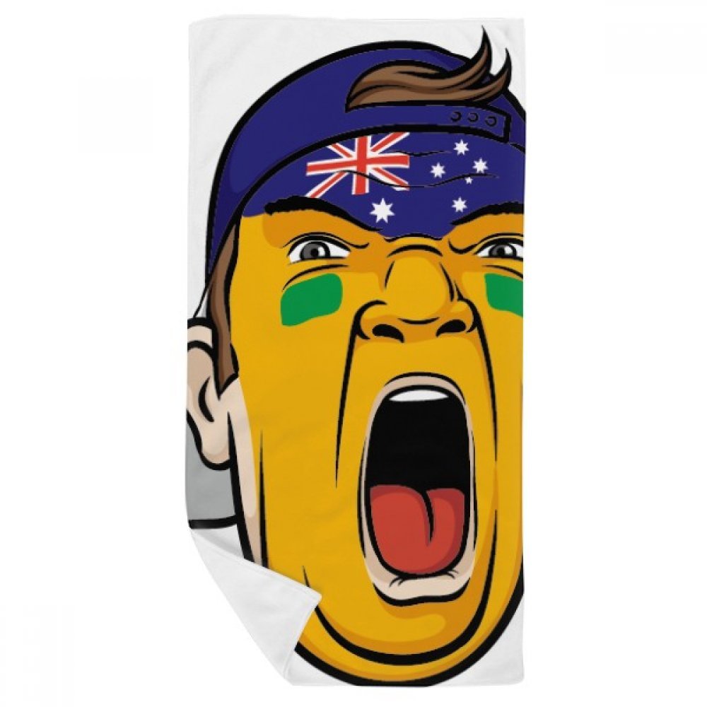 Serviette visage douce pour peau sensible motif Australie multicolore