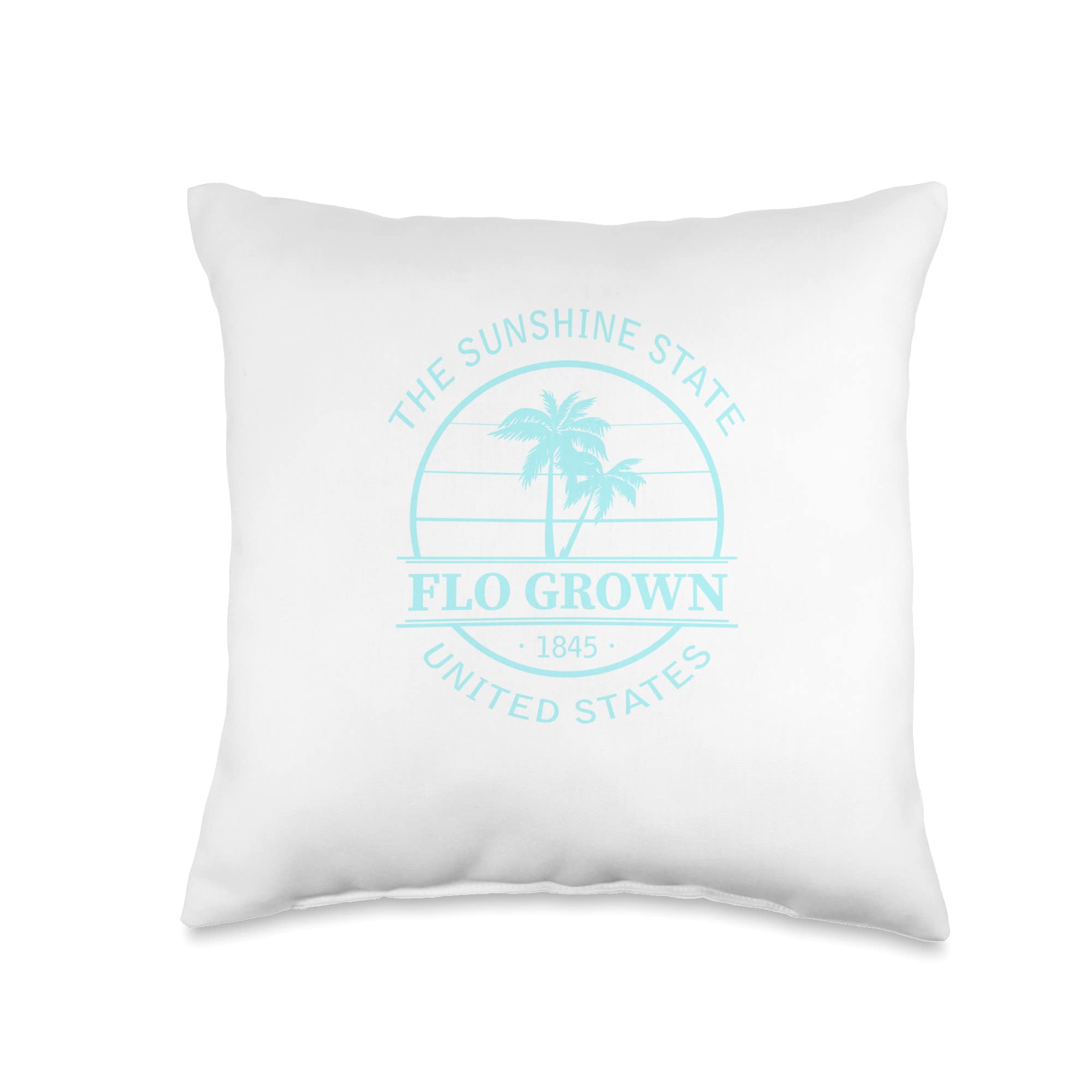 FloWellFlorida Grown-Blue Throw Pillow, 16x16, Multicolor