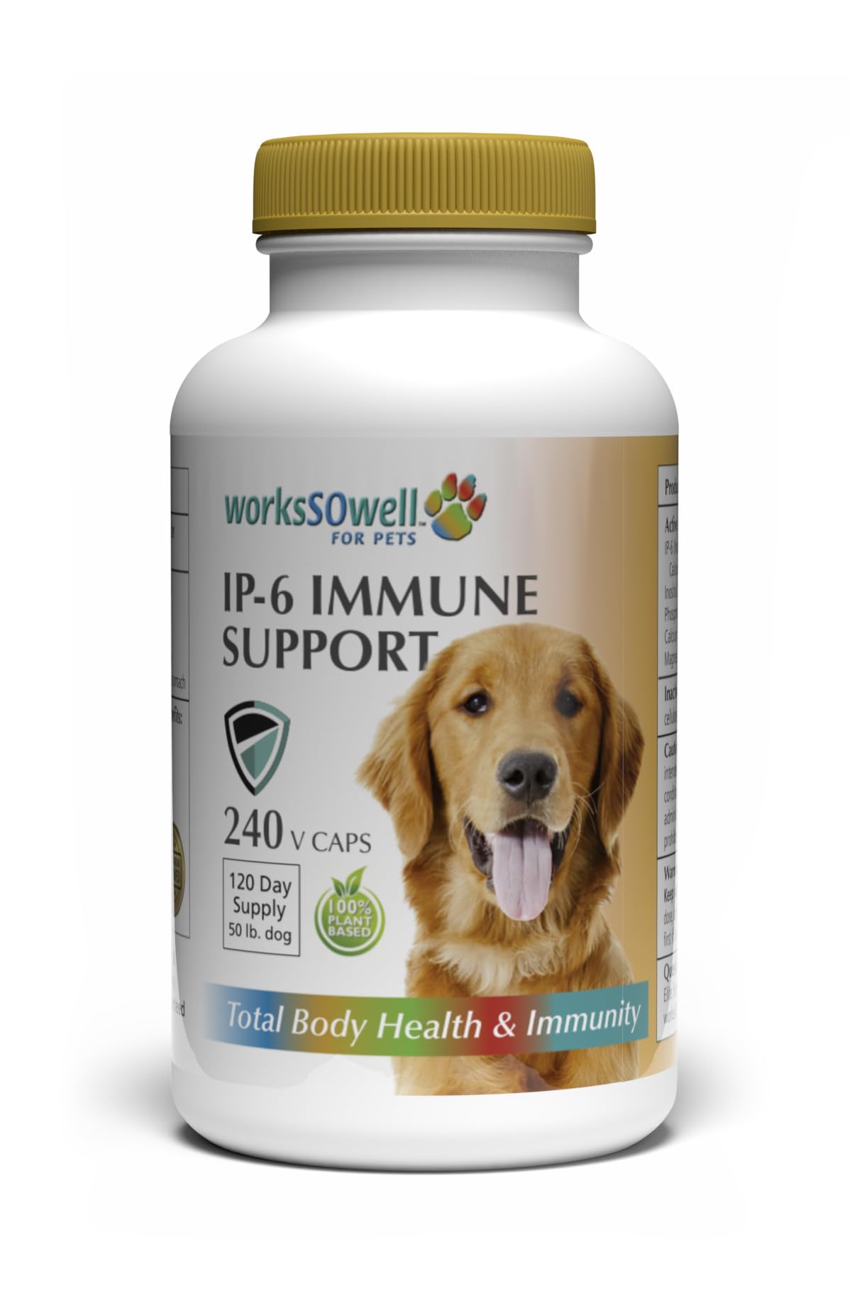 1-TDC WorksSoWell IP-6 Immune Support for Dogs – 240 V-Caps – Helps Promote Healthy Bones, Teeth, Kidney, Liver Functions and Cardiovascular Health – Total Body Health and Immunity