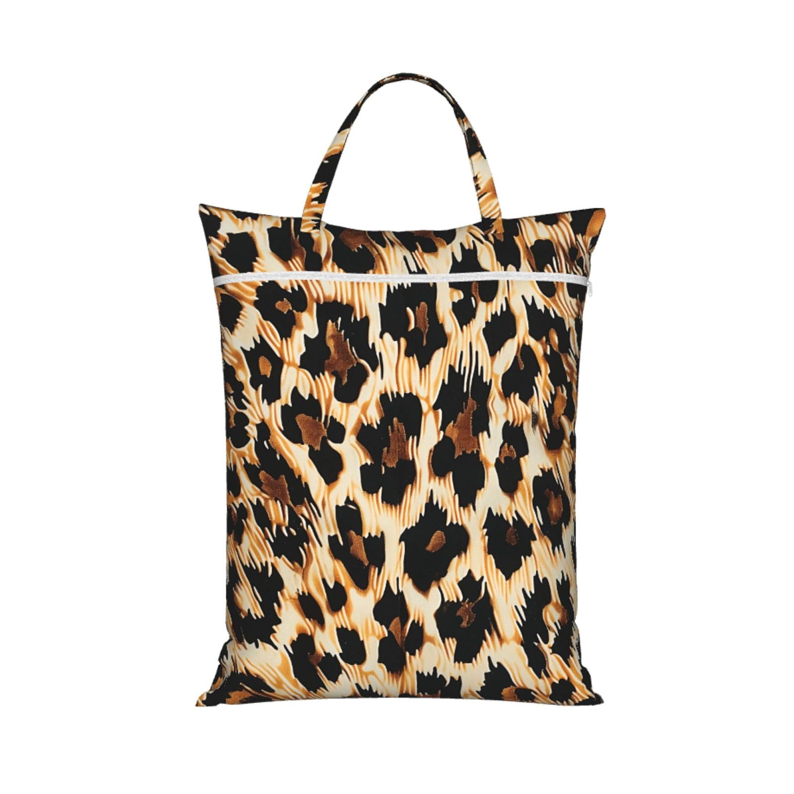 Large Travel Laundry Bags,Leopard Print Print with Handle Foldable Laundry Bag for Holidays Gym Swimming and Family Trips, 1Pcs