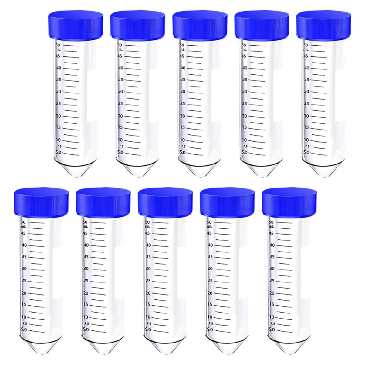 INOOMP 50 pezzi Tubo Centrifuga con Vite Provette Coniche in Plastica Trasparente Resistenti e Graduate per Laboratorio e Uso Scientifico Colore Casuale Colore Casuale