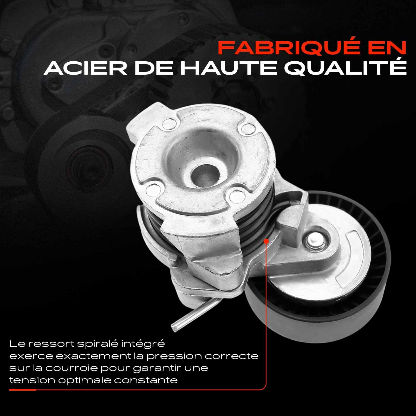 Frankberg Poulie de tension, tendeur de courroie 11287549588 | Compatible avec: Série 6 Cabriolet E64, X5 E53, Série 7 E65 E66 E67, Phantom VII Drophead Coupé RR2, Phantom VII RR1