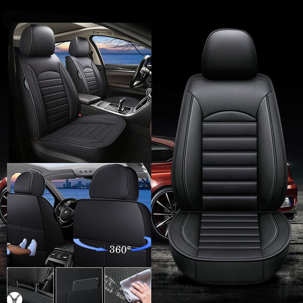 Lot de 2 Housses de siège de Voiture en Cuir synthétique imperméables, résistantes à l’Usure et Respirantes, universelles pour siège Avant de Voiture Citroen (pour Citroen C4 Cactus)