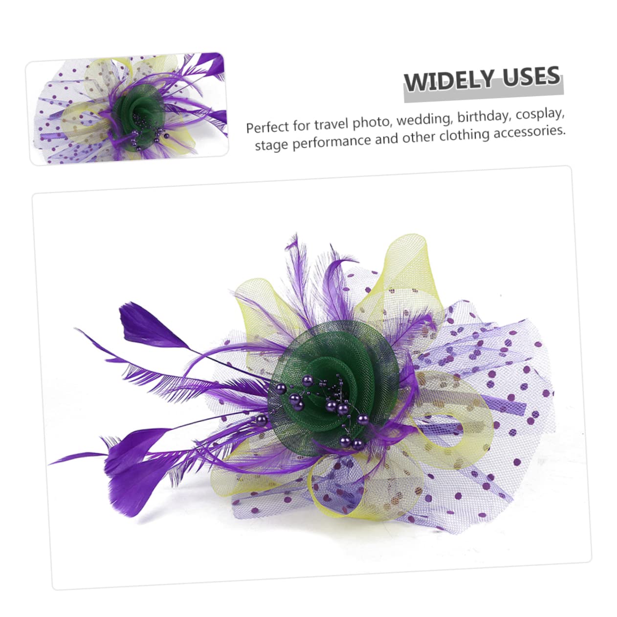 ifundom 3pezzi Fascinator Sposa Elegante Con Decorazioni Floreali e Rete Cappello Per Cerimonie e Tea Party Accessorio Versatile Con Fermagli e Cerchietto Vivaci e Leggero Per Matrimonio e