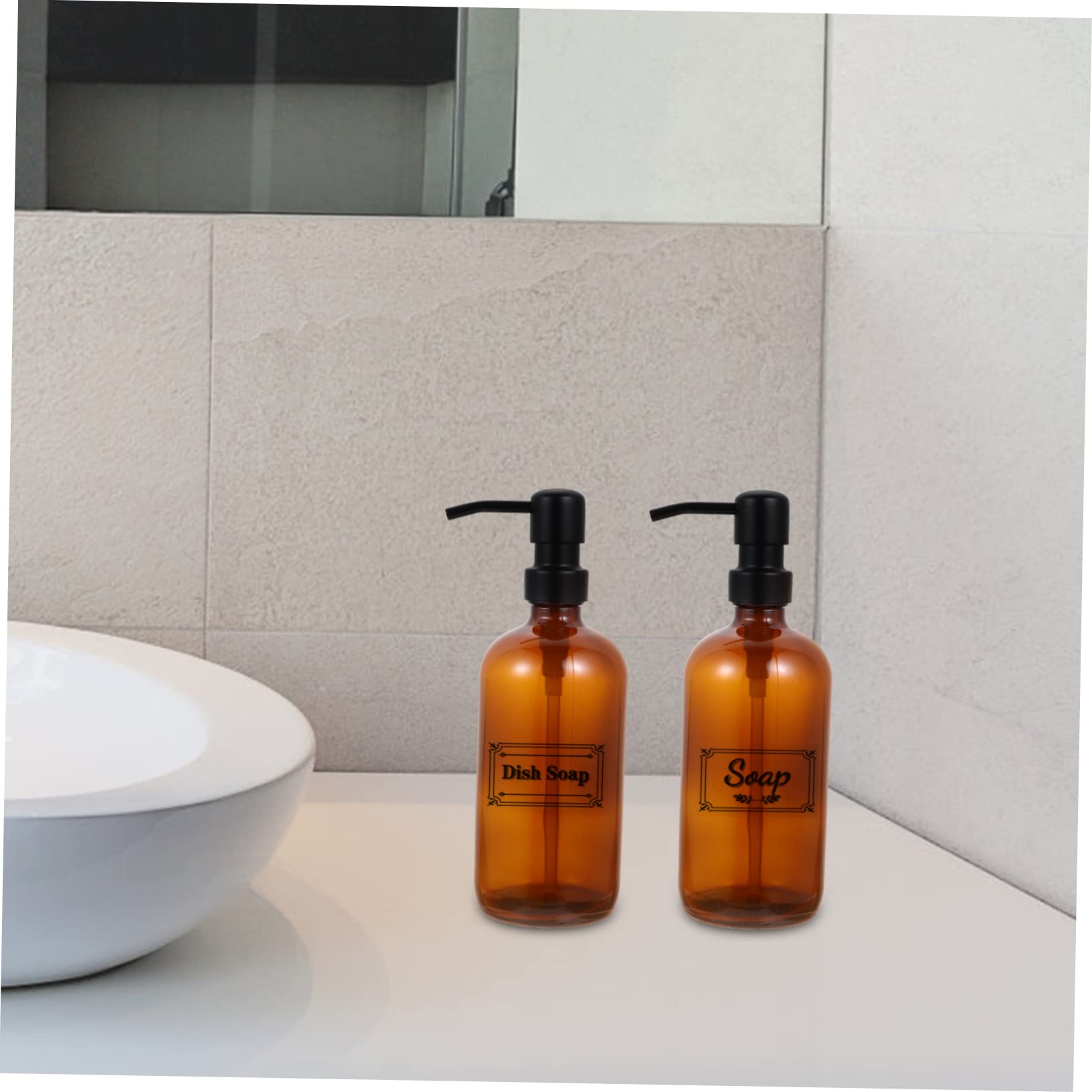 Amazon.co.jp: 詰め替えボトル ガラス製 ポンプ式 シャンプー用 500ml